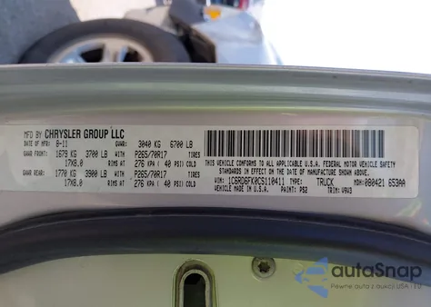 2012 Ram 1500 St из США, поврежденный, VIN 1C6RD6FK0CS110411